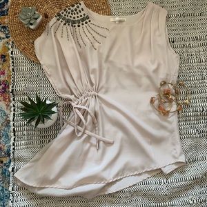 aniina angled embroider blouse with metal beads S